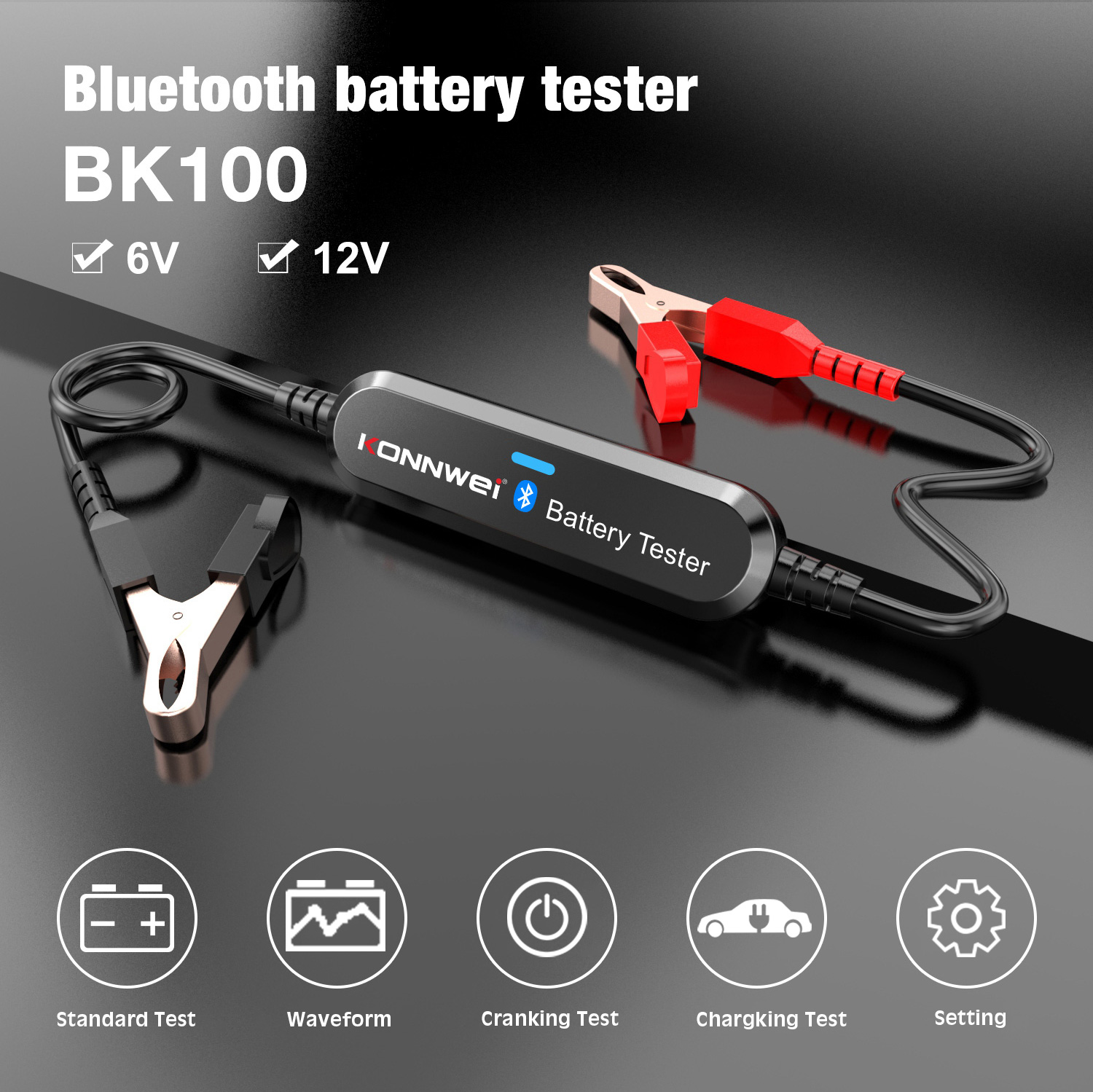 Tester batérií s funkciou Bluetooth Konnwei BK100