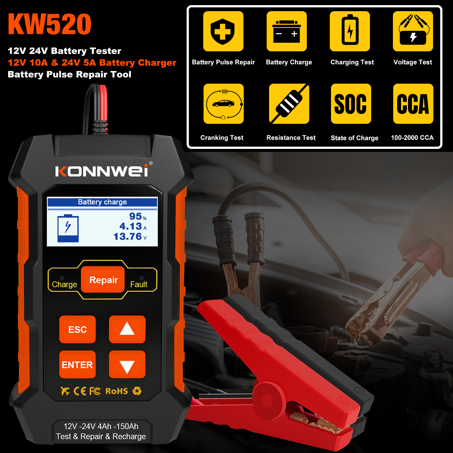 Tester baterií Konnwei KW520