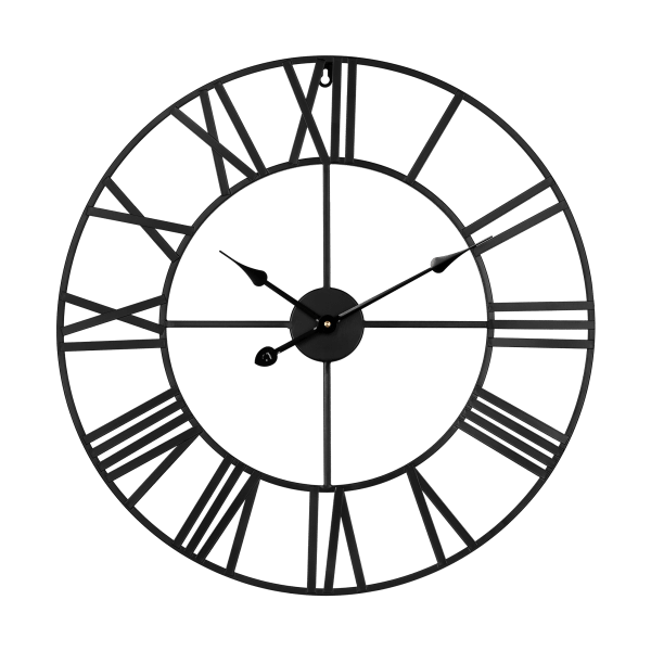 Aluminiowy duży zegar ścienny 60 cm