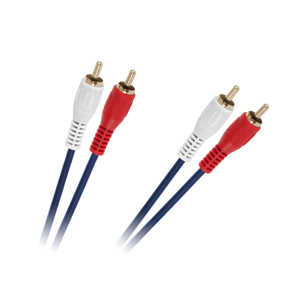 Kabel 2 x RCA - 2 x RCA 3m niebieski 4mm