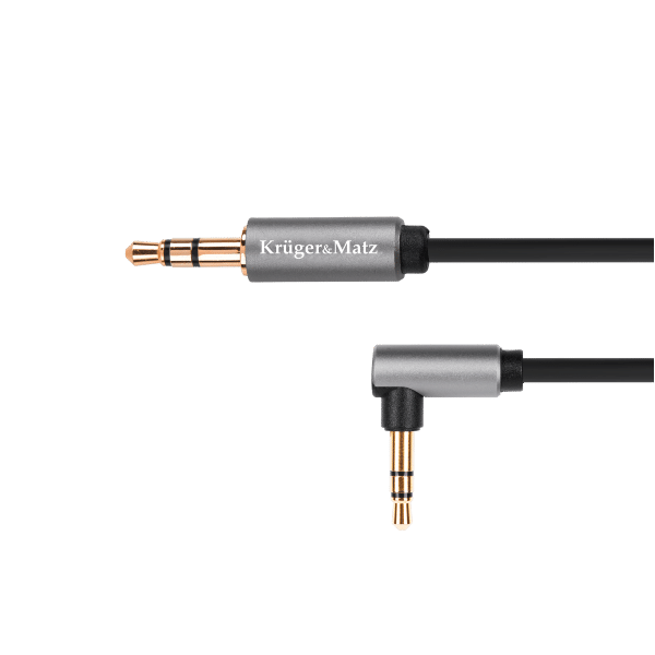 Kabel jack 3.5 wtyk kątowy stereo - 3.5 wtyk stereo 1.8m Kruger&Matz Basic