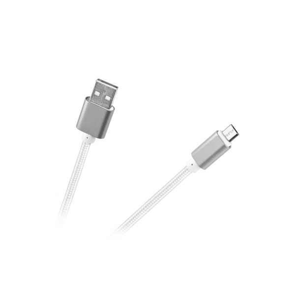 Kabel USB - micro USB M-Life nylon biały 1m