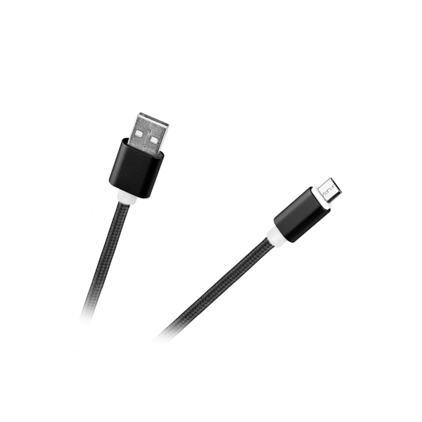 Kabel USB - micro USB M-Life nylon czarny 1m