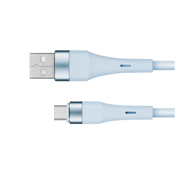 Kabel USB - microUSB 1 m silikonowy niebieski Kruger&Matz Basic