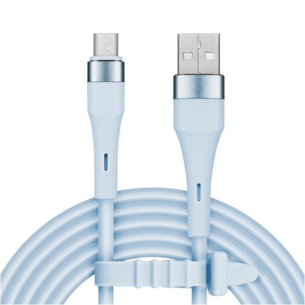 Kabel USB - microUSB 1 m silikonowy niebieski Kruger&Matz Basic