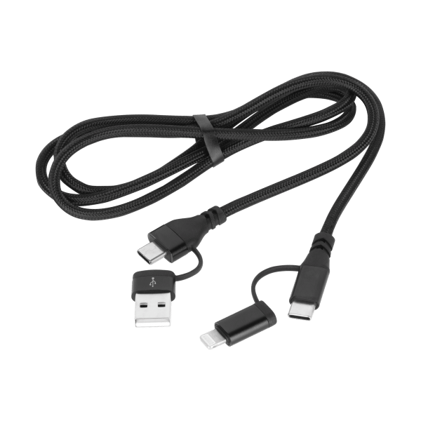 Kabel wtyk USB A/C - wtyk USB C/lightning (2+2) 1m