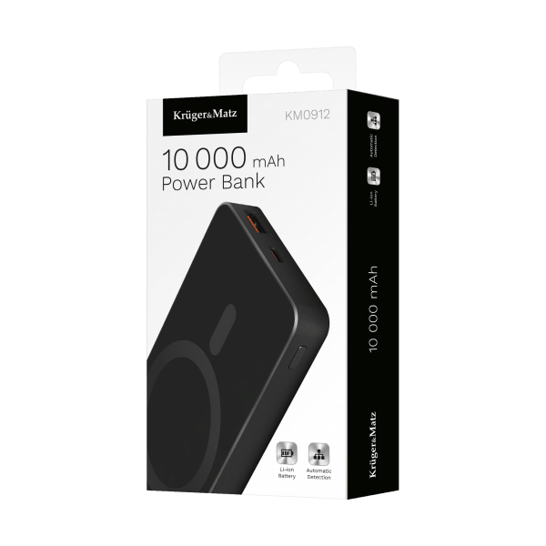 POWERBANK indukcyjny Kruger&Matz 10000 mAh Mag Safe czarny