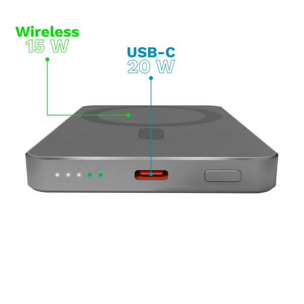 POWERBANK indukcyjny Kruger&Matz 5000 mAh Mag Safe szary