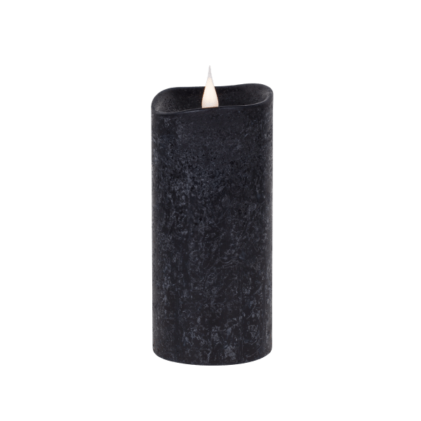 Świeca woskowa LED średnia rustic black