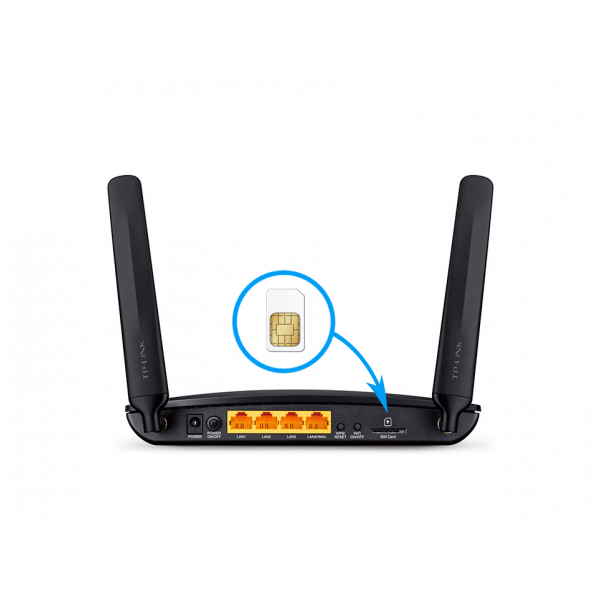 TP-LINK SIM/Dwupasmowy, bezprzewodowy router 4G LTE, AC750/ Archer MR200