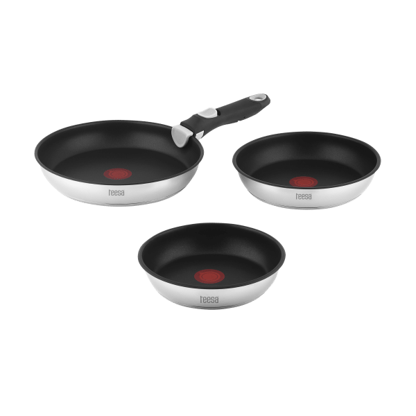 Zestaw patelni z odłączaną rączką 22cm , 24cm 28 cm TEESA FRYING PANS SINGLE HAND