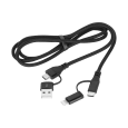 Kabel wtyk USB A/C - wtyk USB C/lightning (2+2) 1m