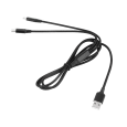 Kabel wtyk USB A - wtyk USB C/ wtyk lightningh (2w1) 1m